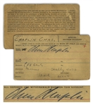 Charlie Chaplin Signed Bank Card